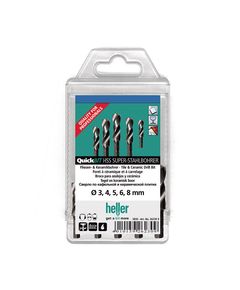 Набор сверл по металлу QuickBIT 5 шт, хвостовик 1/4", HSS-G (Super) пластиковая кассета HELLER (26571)