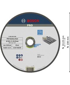 Отрезной круг BOSCH Expert для нержавейки 230x2,0x22,23 мм, фото  | SNABZHENIE.com.ua