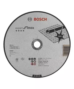 Коло відрізне 230 x 2,0 x 22,23 мм по нержавіючій сталі, пряме, Expert for Inox BOSCH (2608600096), фото  | SNABZHENIE.com.ua