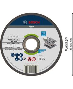 Круг відрізний 125x1,6 мм по нержавіючій сталі BOSCH Expert Inox 2608600220, фото  | SNABZHENIE.com.ua
