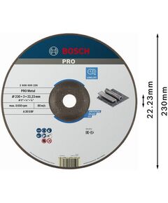 Круг отрезной 230x3,0 мм по металлу выпуклый BOSCH Expert for Metal, фото  | SNABZHENIE.com.ua