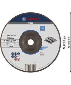 Круг отрезной по металлу 180x3,0x22,23 мм выпуклый BOSCH Expert, фото  | SNABZHENIE.com.ua