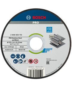 Круг відрізний 125x1,6 мм для нержавіючої сталі BOSCH Rapido 2608603172, фото  | SNABZHENIE.com.ua