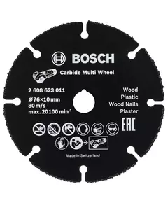 Твердосплавний відрізний круг 76 x 1,0 x 10 мм для деревини та пластику, прямий, Multi Wheel BOSCH (2608623011), фото  | SNABZHENIE.com.ua