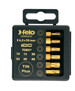 Набор бит FELO 6 шт 50 мм TIN TX10, TX15, TX20, TX25, TX30, TX40, фото  | SNABZHENIE.com.ua