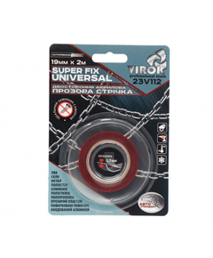 Двусторонняя акриловая лента Super Fix Universal 19 мм х 2 м, фото  | SNABZHENIE.com.ua
