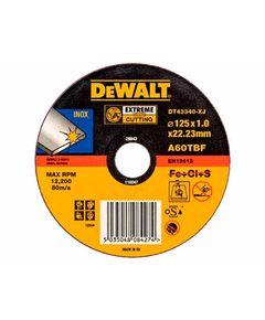 Відрізний круг DeWALT 125x1.0x22.2 мм для сталі INOX Extreme DT43340, фото  | SNABZHENIE.com.ua