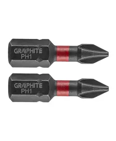 Біти ударні PH1 x 25 мм, 2 шт. GRAPHITE (56H500), фото  | SNABZHENIE.com.ua