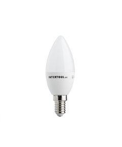 Лампа LED C37 E14 5 Вт 4000K 30000 ч 3 года гарантии INTERTOOL, фото  | SNABZHENIE.com.ua