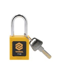 Замок навісний VOREL з дугою Ø= 6 мм, h= 38 мм, 2 ключі, корпус покритий нейлоном, фото  | SNABZHENIE.com.ua