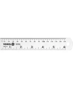 Лінійка алюмінієва VOREL, l= 150 мм, w= 28 мм з дюймовою і метричною шкалами [20/120], фото  | SNABZHENIE.com.ua