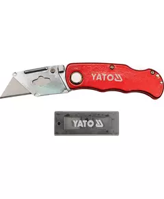 Нож со складным трапециевидной лезвием YATO (YT-7532), фото  | SNABZHENIE.com.ua