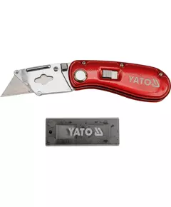 Нож складной, с трапециевидным лезвием 61 x 33 мм, 5 лезвий YATO (YT-7534), фото  | SNABZHENIE.com.ua