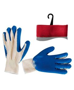 Перчатка трикотажна х/б з латексом на долонях 10 (синя) INTERTOOL, фото  | SNABZHENIE.com.ua
