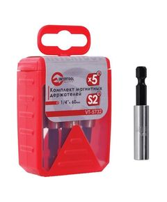 Комплект магнитных держателей INTERTOOL VT-5732, 1/4 x 60 мм, 5 шт., фото  | SNABZHENIE.com.ua