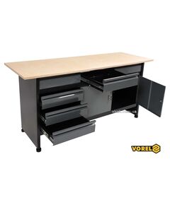 Стіл для майстерні VOREL 1700 х 600 х 840 мм, 6 шухляд, з лакованої бляхи t= 0.8-1 мм, фото  | SNABZHENIE.com.ua