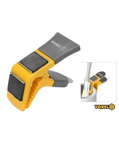 Магнітний тримач для пензля VOREL: L= 90 мм, два магніти, пластикова ручка, пружинний затиск [24/96], фото  | SNABZHENIE.com.ua