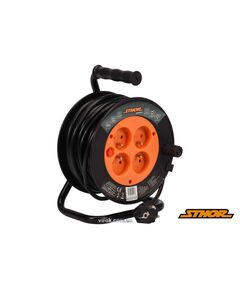 Подовжувач мережевий STHOR на котушці: l= 15 м, 4 гнізда, 3-жильний, &Oslash;= 1 мм&sup2;, IP44, фото  | SNABZHENIE.com.ua