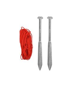Кілки мулярські 2 шт. VOREL сталеві, Ø= 8 мм, l= 160 мм зі шнуром l= 10 м, фото  | SNABZHENIE.com.ua