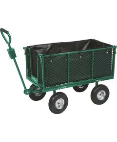 Візок садовий на 4 колесах FLO з поворотною віссю і тентом, корзина - 95х50х40 см, ручка - 80 см, фото  | SNABZHENIE.com.ua