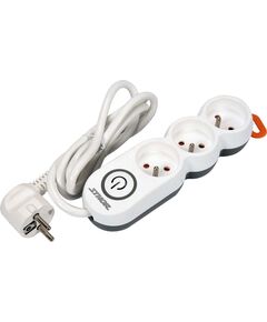 Подовжувач мережевий STHOR: l= 3 м, колодка з 3 гніздами і вмикачем, 3-жильний &Oslash;=1,5 мм&sup2;, з заземленням, фото  | SNABZHENIE.com.ua