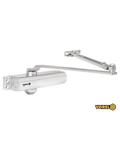 Дотягувач дверей VOREL механічний 25-85 кг, 180°, срібний, фото  | SNABZHENIE.com.ua