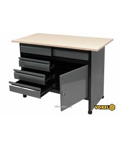 Стіл для майстерні VOREL 1160 х 600 х 840 мм, 5 шухляд, з лакованої бляхи t= 0.8-1 мм, фото  | SNABZHENIE.com.ua