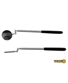 Дзеркало оглядове і магнітний тримач VOREL Ø=54x320-520 мм/ 315-510 мм, телескопічні ручки, 2 шт, фото  | SNABZHENIE.com.ua