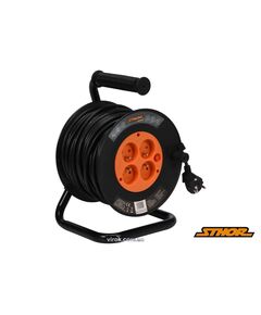 Подовжувач мережевий STHOR на котушці : l= 40 м, 4 гнізда, 3-жильний, &Oslash;= 1 мм&sup2;, IP44, фото  | SNABZHENIE.com.ua