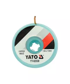 Стрічка плетена з міді для очищення від припою YATO, l= 1,5 м, W= 1,5 мм в котушці в корпусі, фото  | SNABZHENIE.com.ua