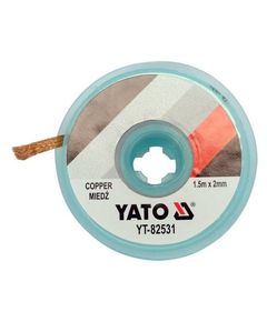 Плетеная медная лента YATO для очистки от припоя, 1,5 м, 2 мм, фото  | SNABZHENIE.com.ua