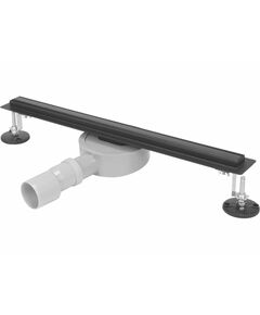 Трап подлоговый линейный из нержавеющей стали, черный FALA SLIM BLACK; 80х 3х 7 см, сифон - 56 мм, фото  | SNABZHENIE.com.ua