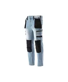 Штани робочі джинс стрейч YATO розмір M/ 82-90 см, ріст- 172-180 см, голубі, 17 кишень, 71% бав, 25, фото  | SNABZHENIE.com.ua