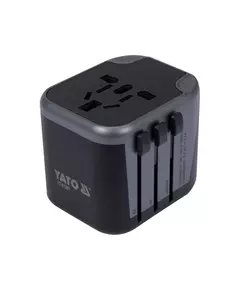 Розетка-адаптер електромережевий 110-240 В, до 8 А YATO з універсальним гніздом з USB і вилками, фото  | SNABZHENIE.com.ua