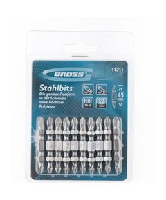 Набір біт PH2-PH1, 45 мм, 10 шт, двосторонні GROSS (11211G), фото  | SNABZHENIE.com.ua