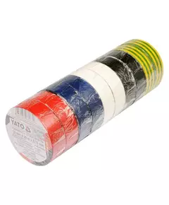 Изолента разноцветная, 19 мм х 20 м, набор 10 шт. YATO (YT-8173), фото  | SNABZHENIE.com.ua