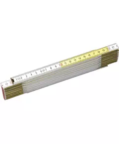 Метр складаний дерев'яний біло-жовтого кольору, довжина 2 м STANLEY (0-35-458), фото  | SNABZHENIE.com.ua