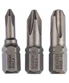 Набор насадок Extra Hard PH1, PH2, PH3 BOSCH 25 мм, 3 шт., фото  | SNABZHENIE.com.ua