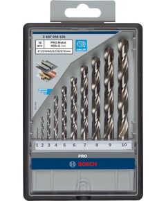 Набор свердел по металлу HSS-G 1-10 мм, 10 шт, BOSCH 2607010535, фото  | SNABZHENIE.com.ua