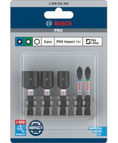 Комплект насадок Impact Control 5 шт для зажимания BOSCH 2608522350, фото  | SNABZHENIE.com.ua