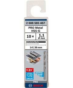 Свердло по металлу HSS-G 1,1 мм, 14 мм, 36 мм BOSCH, DIN 338, фото  | SNABZHENIE.com.ua