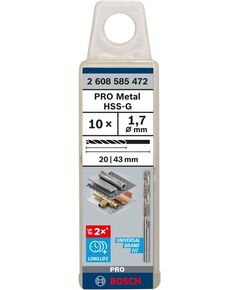 Сверло по металлу HSS-G 1,7x20x43 мм DIN 338, BOSCH 2608585472, фото  | SNABZHENIE.com.ua