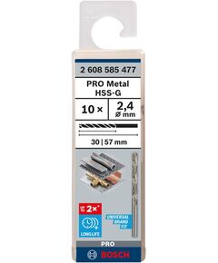 Свердло по металлу HSS-G 2,4x30x57 мм DIN 338 BOSCH 2608585477, фото  | SNABZHENIE.com.ua