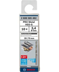 Сверло по металлу HSS-G 3,4x39x70 мм DIN 338 BOSCH 2608585482, фото  | SNABZHENIE.com.ua
