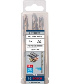 Свердло по металлу HSS-G 8,1x75 мм, DIN 338, BOSCH 2608585508, фото  | SNABZHENIE.com.ua