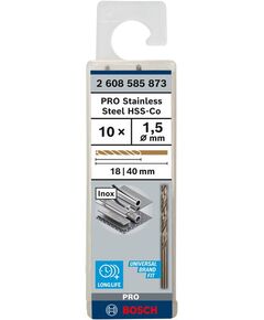 Свердло HSS-Co 1,5x18x40 мм для металла DIN 338, BOSCH 2608585873, фото  | SNABZHENIE.com.ua