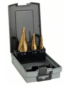 Набір східчастих свердел HSS-TiN 4–12/4–20/6–30, 3 шт. BOSCH, фото  | SNABZHENIE.com.ua