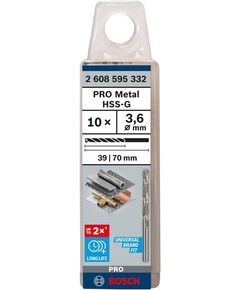 Свердло по металлу HSS-G 3,6x39x70 мм DIN 338, BOSCH, быстрорежущее 2608595332, фото  | SNABZHENIE.com.ua