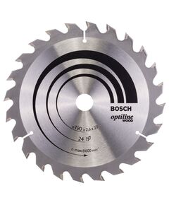 Пильний диск BOSCH &laquo;Optiline Wood&raquo; 190x20/16x2,6 мм, 24 зубці, фото  | SNABZHENIE.com.ua