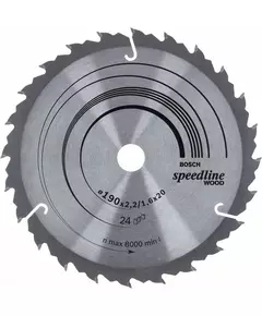 Розпилювальний диск «Speedline Wood» 190 x 20/16 x 2,2 мм, 24 BOSCH, фото  | SNABZHENIE.com.ua